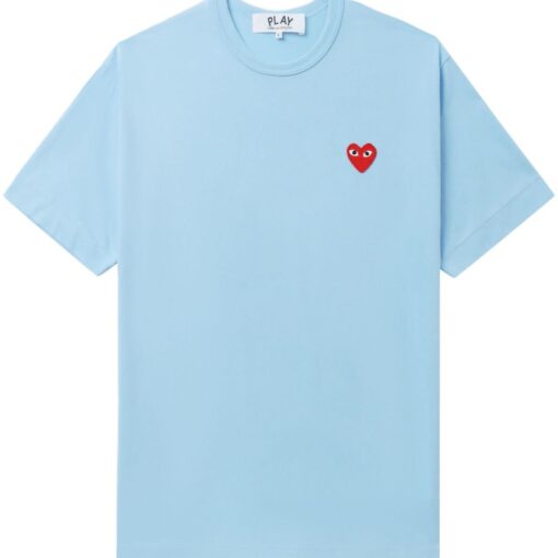Comme Des Garçons Play logo-appliqué cotton T-shirt sky blue