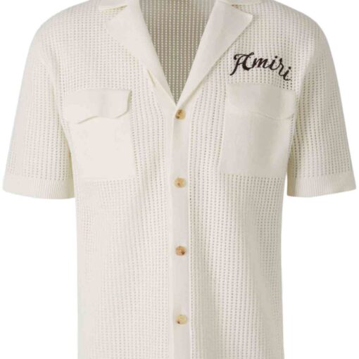 AMIRI logo-embroidered shirt white