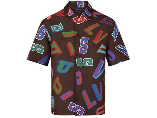 LV x NBA Basketball Letters Overshirt Brown