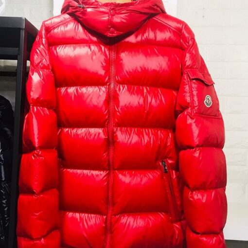 Moncler Maya Hooded Puffer Jacket Red