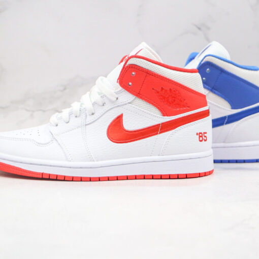 NIKE Aj1 mid red and blue mandarin duck