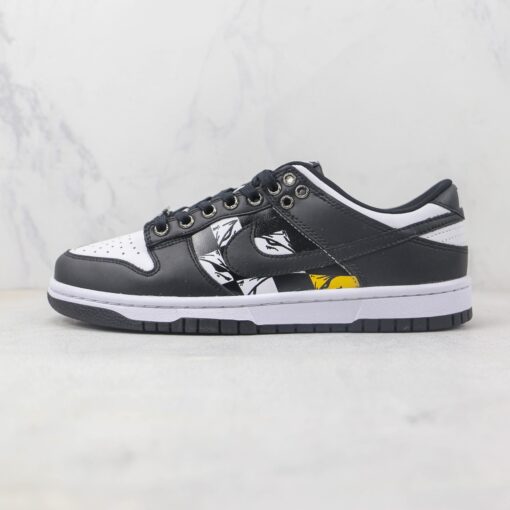 Nike Dunk Low Black Croxin grid graffiti