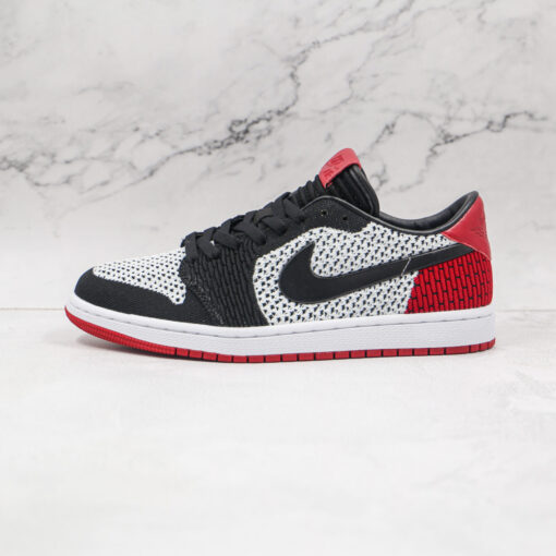 NIKE Air Jordan 1 Retro low Flyknit Black red toe