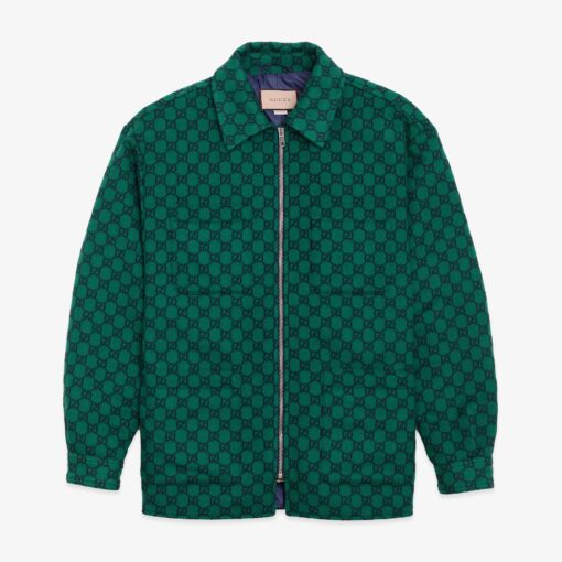 GG Wool Flannel Quilted Overshirt